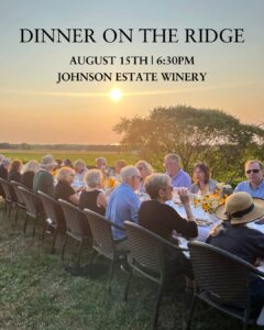 August 15th Dinner On The Ridge at Johnson Estate Winery