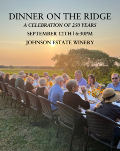 September 12th Dinner On The Ridge, Johnson Estate Winery, Westfield NY